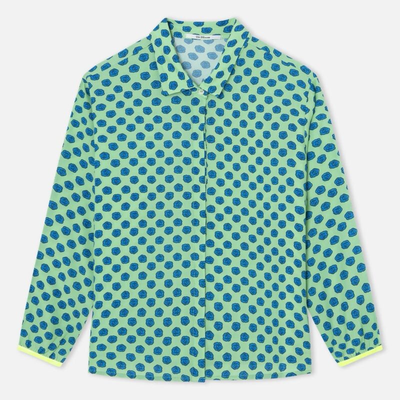 CAMISA ROSAS VERDE
